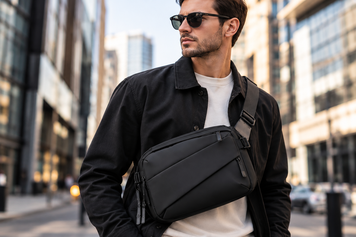 Expandable Men's Crossbody Bag
