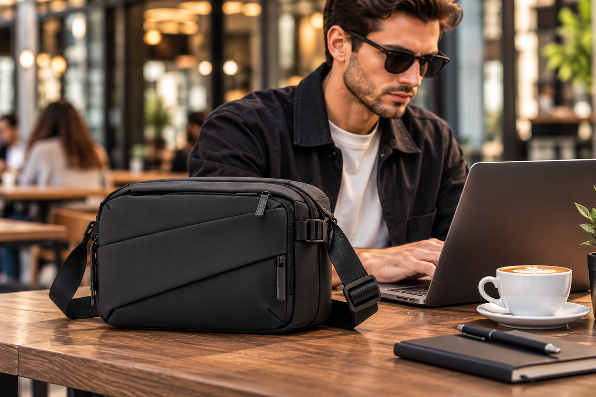 Expandable Men's Crossbody Bag