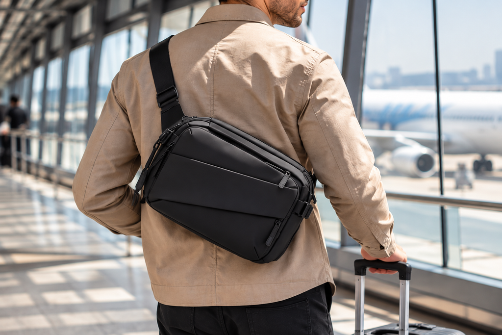 Expandable Men's Crossbody Bag