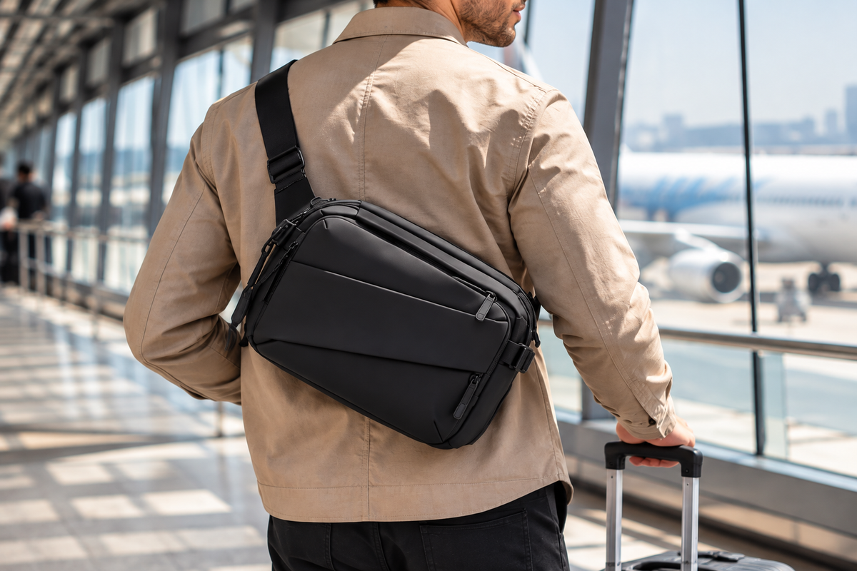Expandable Men's Crossbody Bag